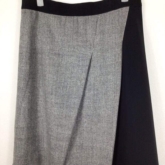 ELIE TAHARI Black Grey A-Line Wool Blend Skirt size 6 - Picture 2 of 4
